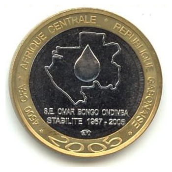Габон - 4500 франков, 2005 год
